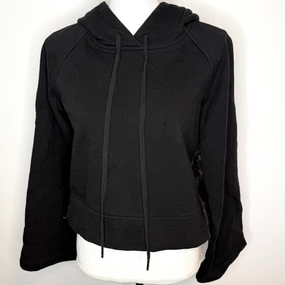 Sea New York Lace Bell Sleeve Combo Cropped Hoodie In Black Size Small - Picture 3 of 15